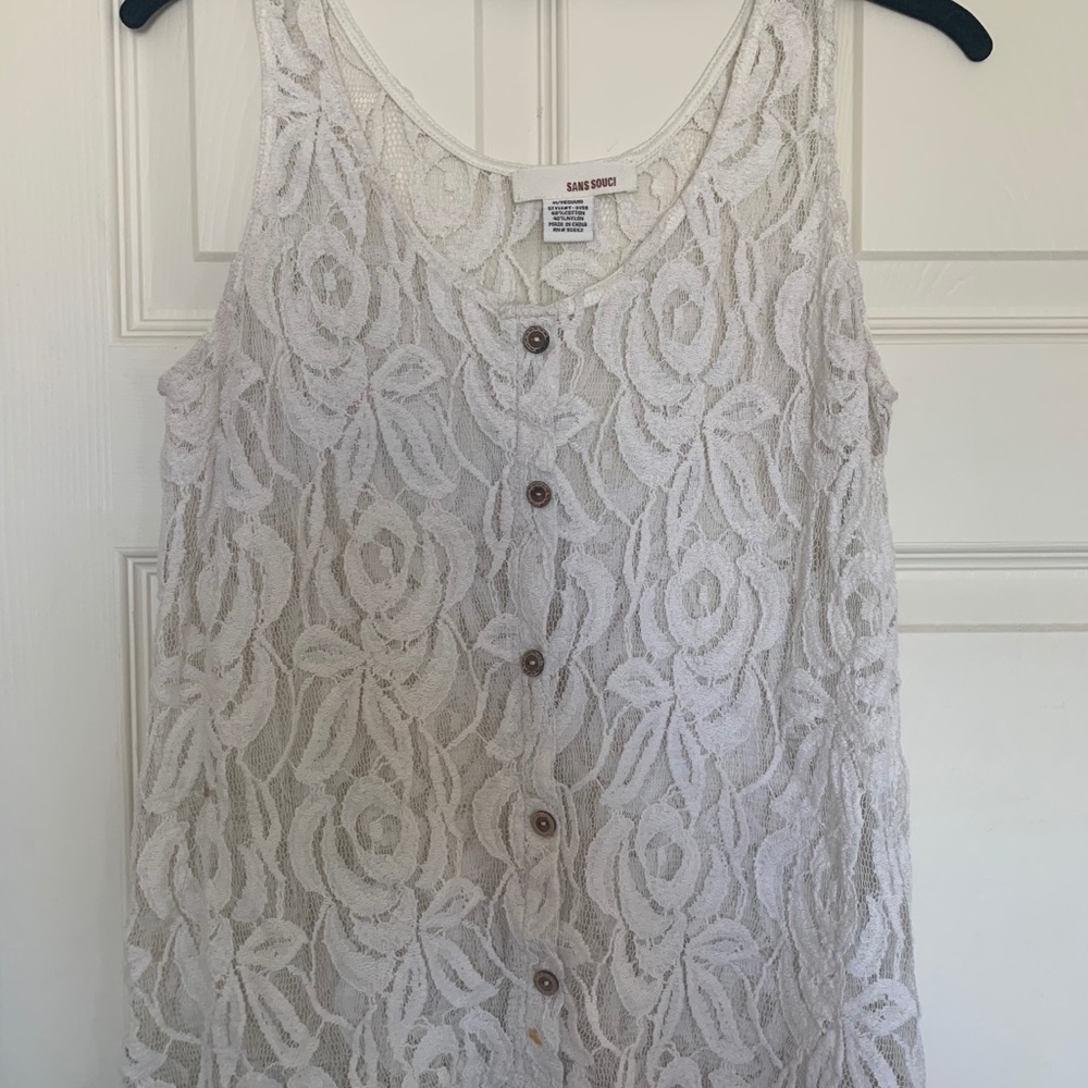 White lace tank top